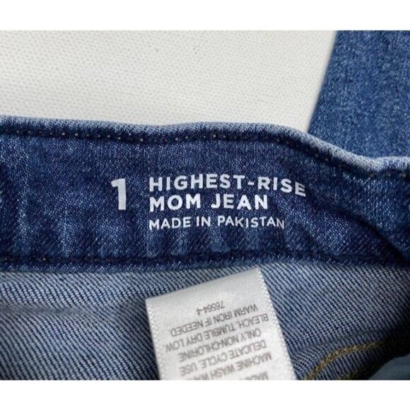 Juniors ARIZONA Highest Rise MoM Denim Ripped Distressed Jeans Sz 1 - Picture 4 of 10